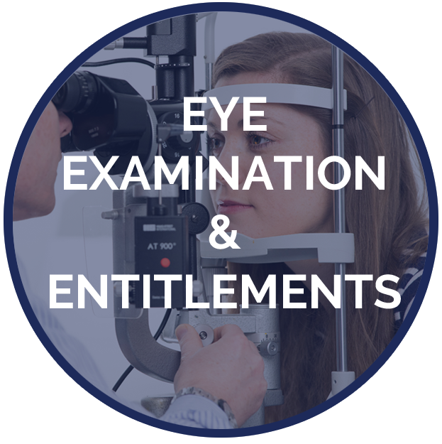 Service Page Eye Examination Entitlement Button
